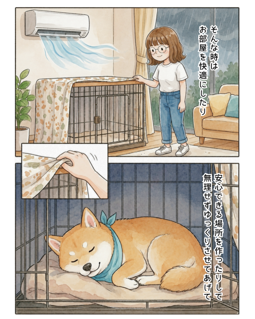【犬の天気痛？】台風前に愛犬の様子が違う…寝る・食欲低下・ソワソワするときの対策漫画04