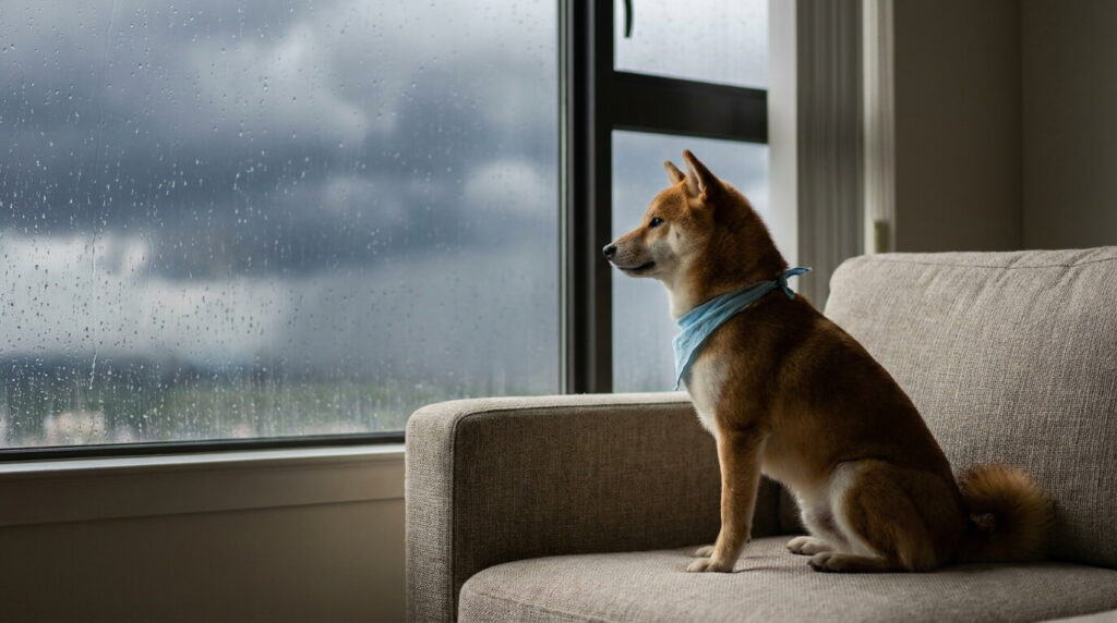 【犬の天気痛？】台風前に愛犬の様子が違う…寝る・食欲低下・ソワソワするときの対策